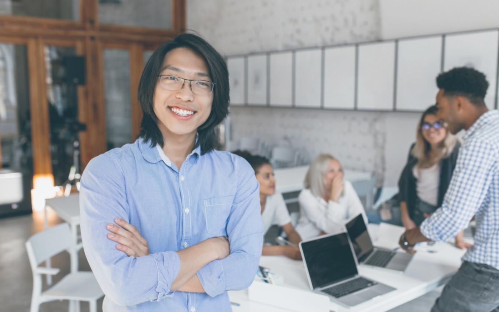 Professional reviewing financial documents and planning materials